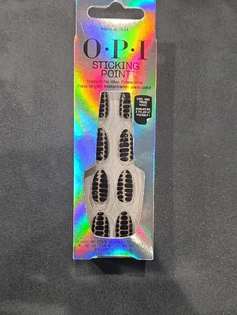 OPI Black and White Hiss & Tell Press-On Nail Set